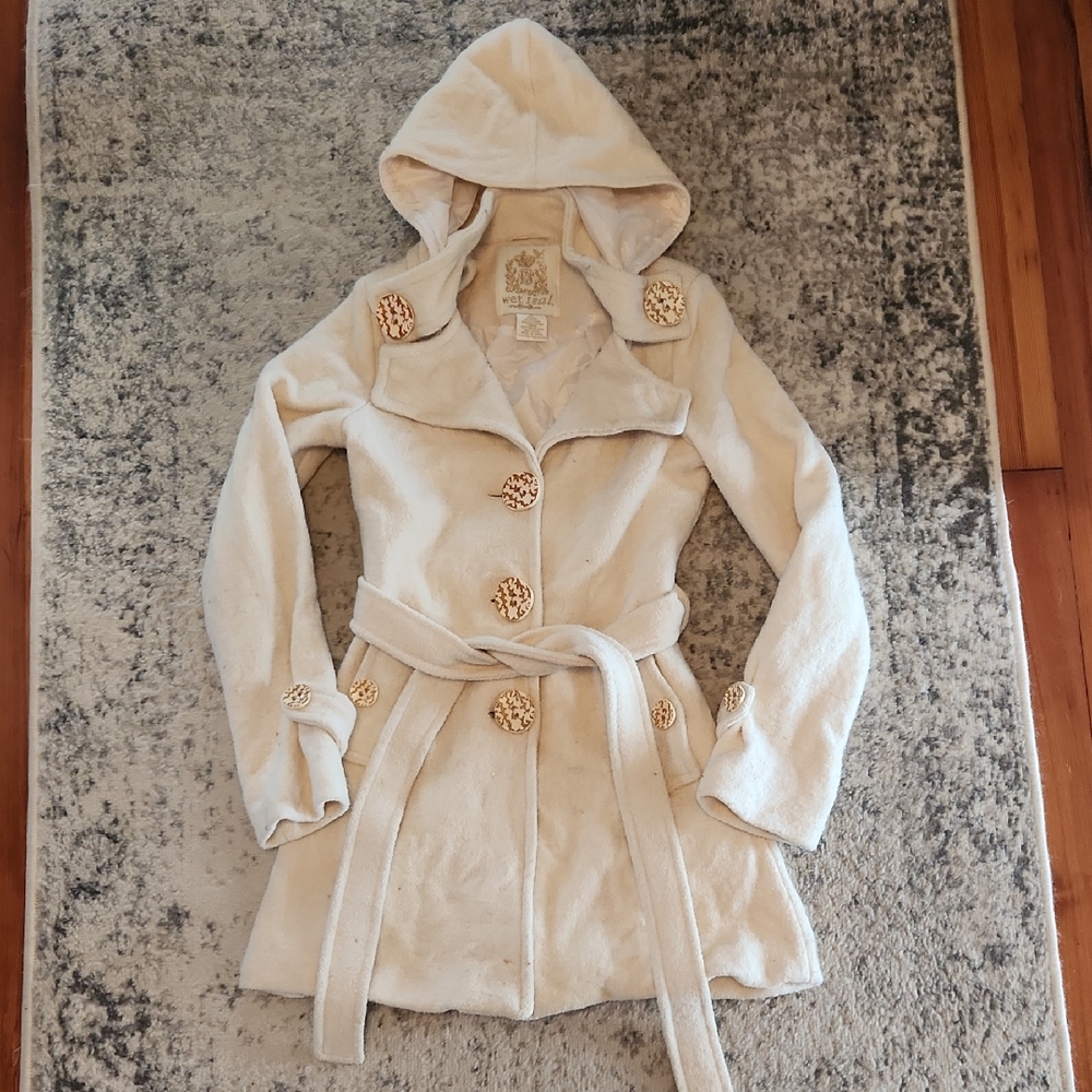 Wet Seal Cream Hooded Jacket